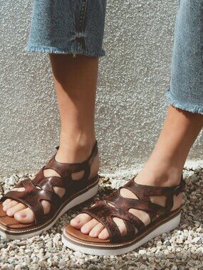 Roan by BED|STU Centrist Sandals Women's SZ 7.5 Black DD TML Rust BFS New in Box